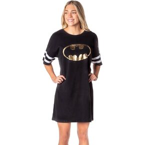 INTIMO DC Comics Womens' Batman Classic Symbol Nightgown Pajama Shirt Dress