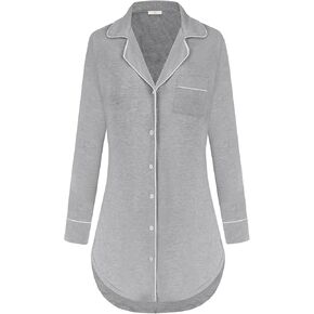 قمصان نوم نسائية ناعمة من Zexxxy بأزرار سفلية، قميص نوم للصديق بأكمام طويلة S-XXL in Kuwait