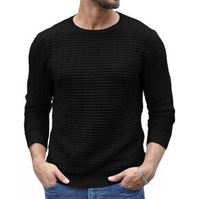 Askdeer Men's Cable Knit Sweater Casual Crewneck Textured Sweater Long-Sleeve Fisherman Pullover Sweater