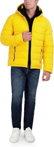 اتش اف اكس جاكيت رجالي منتفخ خفيف الوزن مع غطاء للرأس، جاكيت مقاوم للماء والرياح in Kuwait