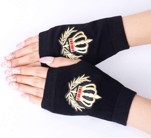 Orcle Women's Knit Fingerless Short Gloves Motorcycle Sailor Dance Thumbhole Mittens 2 Pairs in Saudi Arabia