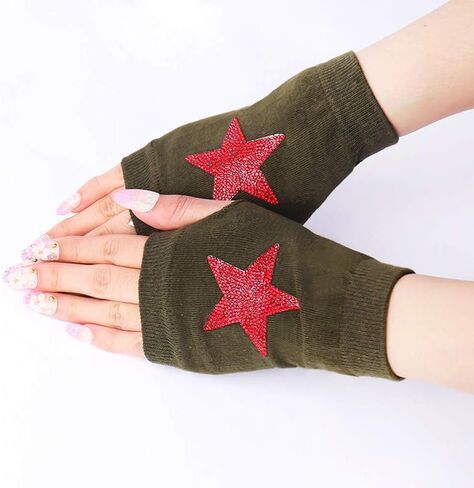 Orcle Women's Knit Fingerless Short Gloves Motorcycle Sailor Dance Thumbhole Mittens 2 Pairs in Saudi Arabia