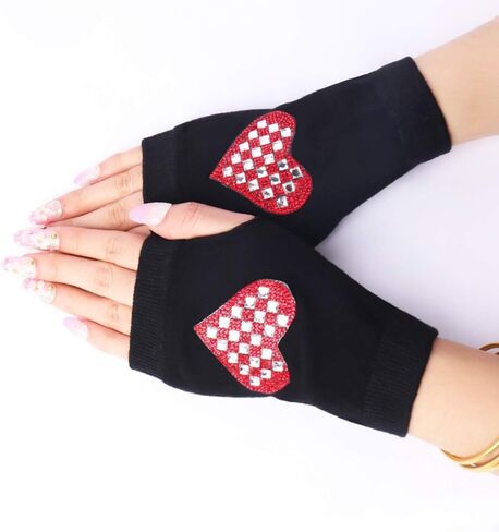 Orcle Women's Knit Fingerless Short Gloves Motorcycle Sailor Dance Thumbhole Mittens 2 Pairs in Saudi Arabia