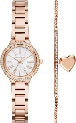Michael Kors Tayrn Women's Watch and Bracelet Gift Set, Stainless Steel and Pavé Crystal Watch and Bracelet Gift for Women in Saudi Arabia