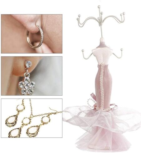 سلمو مجوهرات عرض موقف فستان الأميرة قلادة مجوهرات حامل حامل سيدة نموذج فستان أحذية عالية الكعب القرط قلادة خاتم حامل المجوهرات حامل العرض (رف الحديد) in Kuwait