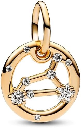 Pandora Leo Zodiac Dangle Charm - Compatible ME & Moments Jewelry - Zodiac Sign Jewelry - Great Gift for Her - 14k Gold with Clear Cubic Zirconia - With Gift Box in Saudi Arabia