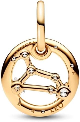 Pandora Leo Zodiac Dangle Charm - Compatible ME & Moments Jewelry - Zodiac Sign Jewelry - Great Gift for Her - 14k Gold with Clear Cubic Zirconia - With Gift Box in Saudi Arabia