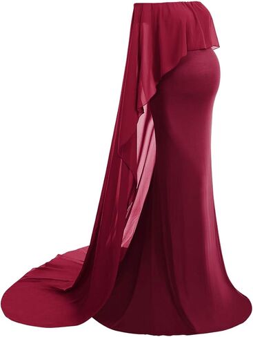 فستان نسائي مكشوف الكتفين للتصوير الفوتوغرافي للنساء الحوامل من قطعتين عباءة تول شيفون فستان ماكسي لحفلات استقبال المولود لالتقاط الصور in Kuwait