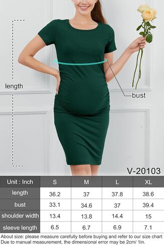 فستان حمل أنيق بأكمام قصيرة للنساء من PARNIXS فساتين حمل مكشكشة in Kuwait