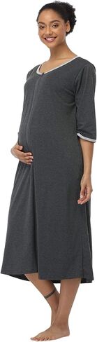 SUGAR JAN Women's Long Robes Zipper Front Lightweight Nightgowns Half Sleeves Soft Loungewear for Ladies S-XXXL in Kuwait