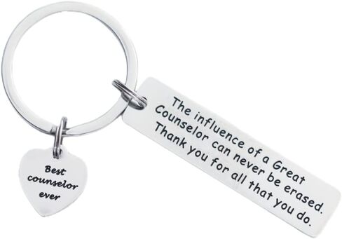 VALAFO Mental Health Counselor Gifts Keychain Gift for Counselor Key Chain School Counselor Keychain, Stainless Steel, stainless steel in Kuwait