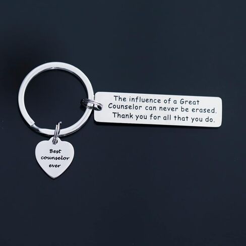 VALAFO Mental Health Counselor Gifts Keychain Gift for Counselor Key Chain School Counselor Keychain, Stainless Steel, stainless steel in Kuwait