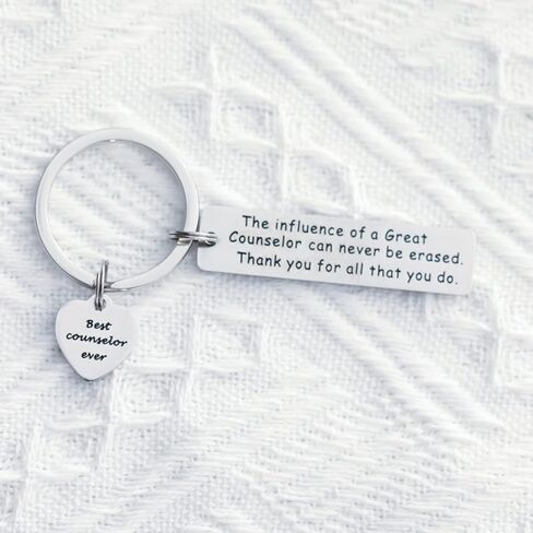 VALAFO Mental Health Counselor Gifts Keychain Gift for Counselor Key Chain School Counselor Keychain, Stainless Steel, stainless steel in Kuwait