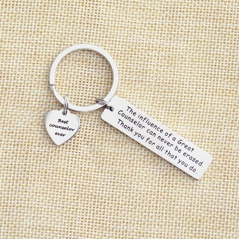 VALAFO Mental Health Counselor Gifts Keychain Gift for Counselor Key Chain School Counselor Keychain, Stainless Steel, stainless steel in Kuwait
