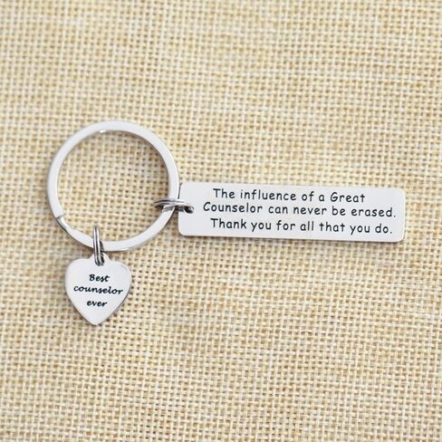 VALAFO Mental Health Counselor Gifts Keychain Gift for Counselor Key Chain School Counselor Keychain, Stainless Steel, stainless steel in Kuwait