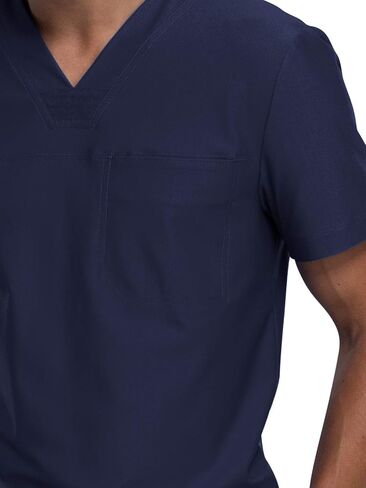 Cherokee Men's V-Neck Scrub Top, Modern Fit One Chest Pocket with 360° Stretch Knit CK885 in Saudi Arabia