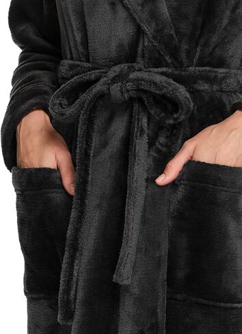 أردية طويلة من الصوف للنساء من CQR، رداء نوم ناعم منفوش، رداء حمام ملفوف بغطاء للرأس/ياقة شال in Kuwait