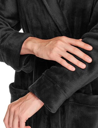 أردية طويلة من الصوف للنساء من CQR، رداء نوم ناعم منفوش، رداء حمام ملفوف بغطاء للرأس/ياقة شال in Kuwait