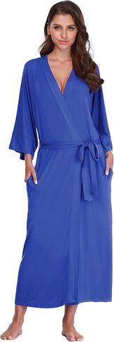 رداء كيمونو قطني نسائي طويل منسوج، رداء نوم ناعم وخفيف الوزن in Kuwait