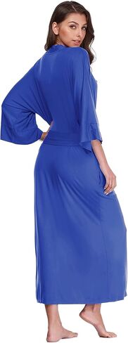 رداء كيمونو قطني نسائي طويل منسوج، رداء نوم ناعم وخفيف الوزن in Kuwait