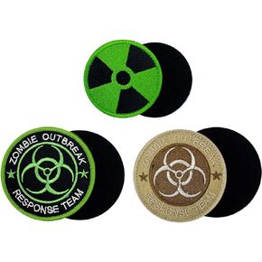 Radiation Biohazard Zombie Virus Outbreak Embroidered Hook and Loop Patches, Tactical Patches, Military Army Morale Emblems