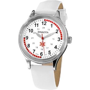 ساعة داكوتا النسائية ممرضة 36 ملم بمينا عسكري مقاومة للماء مع حزام جلدي. ساعة للممرضات، الدعك، الساعة الطبية، ساعة EMT in Kuwait