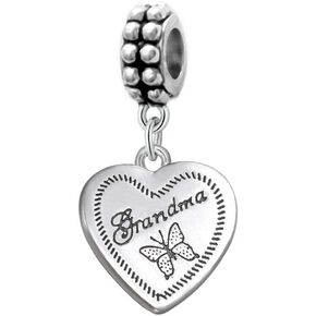 LaBenie Dangle Love Grandma Heart Charm Bead