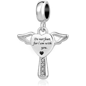 Women Girls Cross Angel Wing Love Heart Charms for Bracelets Necklaces Pendants Bible Verse Bead