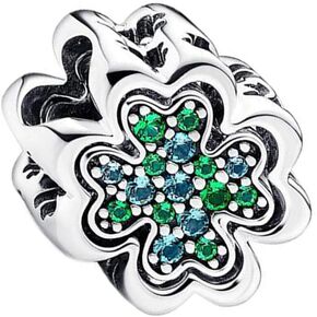 Splittable Four Leaf Clover Charm Fit Women Bracelet Necklaces Fashion Gifts 925 Sterling Silver DIY Jewelry