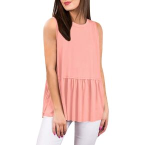 For G and PL Women Summer Flare Ruffle Swing Shirt Peplum Tops