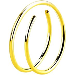 22GA Sterling Silver Spiral Double Hoop for Single Piercing Nose Ring