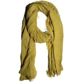 Cotton Blend Scarf Shawl | Hijab Wrap | Soft Scarves for Women and Men | Lightweight Semi Crinkly