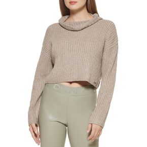 DKNY Women's Turtleneck All-Day Comfort Cropped Sportswear Sweater in Kuwait