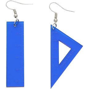 Asymmetrical Triangle Straight Ruler Earrings Dangle Earrings Neon Drop Earrings Math Teacher Jewelry Gift 80s Party Favors