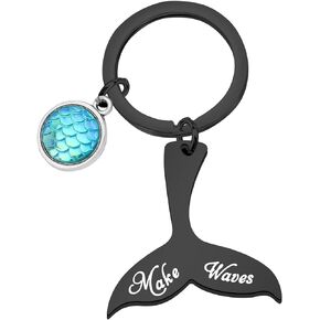 TGBJE Mermaid Tail Keychain Make Waves Keychain Inspirational Gift for Her