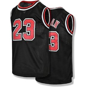 Men's Basketball Sweatshirt #23 Sleeveless Classic 90's Hip Hop Retro Jersey Embroidered Shirt Gift Black/Red S-XXL