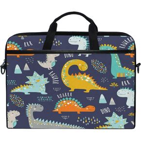 ALAZA Cute Funny Kids Dinosaurs Dino15 inch Laptop Case Shoulder Bag Crossbody Briefcase for Women Men Girls Boys with Shoulder Strap Handle