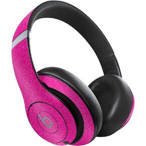 MightySkins Glossy Glitter Skin Compatible with Beats Studio Pro - Solid Hot Pink | Protective, Durable High-Gloss Glitter Finish | Easy to Apply