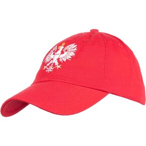 Poland Pride | Vintage Style, Retro Polish Eagle Polska Low Baseball Cap Dad Hat Red