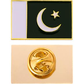Pakistan Flag Lapel Pin Country Enamel Made of Metal Souvenir Hat Men Women Patriotic (Rectangle Pin)