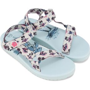 Disney Ladies Lilo and Stitch Sandals - Ladies Classic Lilo and Stitch Double Strap Sandals Slip On Slides Shoes
