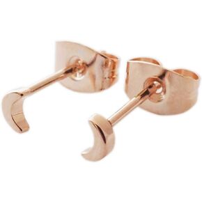 HONEYCAT Mini Moon Stud Earrings in Gold, Rose Gold, or Silver | Minimalist, Delicate Jewelry