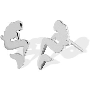 Boma Jewelry Sterling Silver Mermaid Stud Earrings