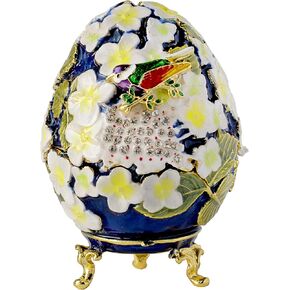 Apropos Hand-Painted Vintage Style Golden Leaves Faberge Egg with Rich Enamel and Sparkling Rhinestones Jewelry Trinket Box (Golden Pink Leaves) (Pink) in Saudi Arabia