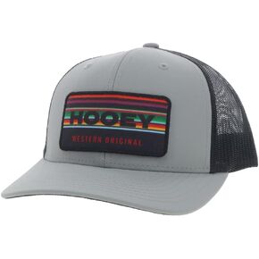 Hooey Horizon Cap in Grey and Black with Multi Colored Serape Patch