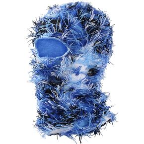 KORADI Unisex Distressed Balaclava Ski Masks Fuzzy Knitted Hat Full Face Windproof Caps for Men Women