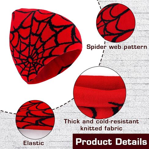 URSKYTOUS العنكبوت محبوك بيني قبعة الشتاء للنساء الرجال لطيف سميكة القوطية العصرية خفيفة الوزن القبعات Y2k في الهواء الطلق أغطية الرأس in Kuwait