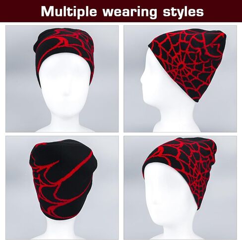 URSKYTOUS العنكبوت محبوك بيني قبعة الشتاء للنساء الرجال لطيف سميكة القوطية العصرية خفيفة الوزن القبعات Y2k في الهواء الطلق أغطية الرأس in Kuwait