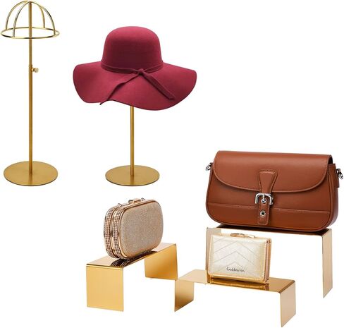 حامل عرض المحفظة الذهبية ومجموعة حامل عرض القبعة in Kuwait