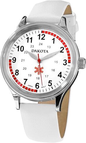 ساعة داكوتا النسائية ممرضة 36 ملم بمينا عسكري مقاومة للماء مع حزام جلدي. ساعة للممرضات، الدعك، الساعة الطبية، ساعة EMT in Kuwait